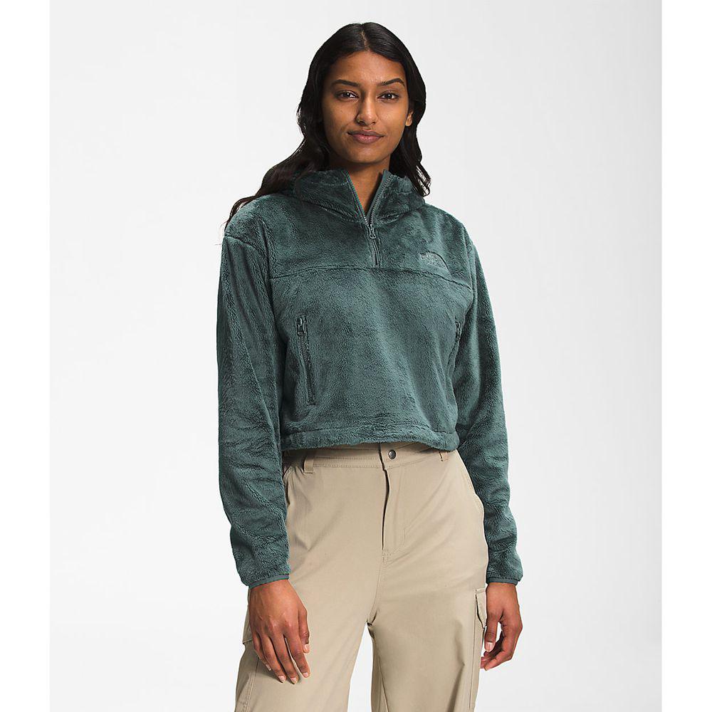 The North Face Osito ¼ Zip Γυναικεια Μπουφάν Με Κουκούλα - Πρασινο (CQVH39480)